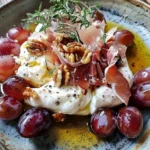 Recettes Burratas Créatives & Fromages Frais 8 Burrata sur Raisins Rôtis au Thym et Crumble