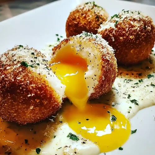 Cromesquis d'Œuf Mollet à la Truffe 2 Cromesquis d’Œuf Mollet à la Truffe & Crème de Parmesan