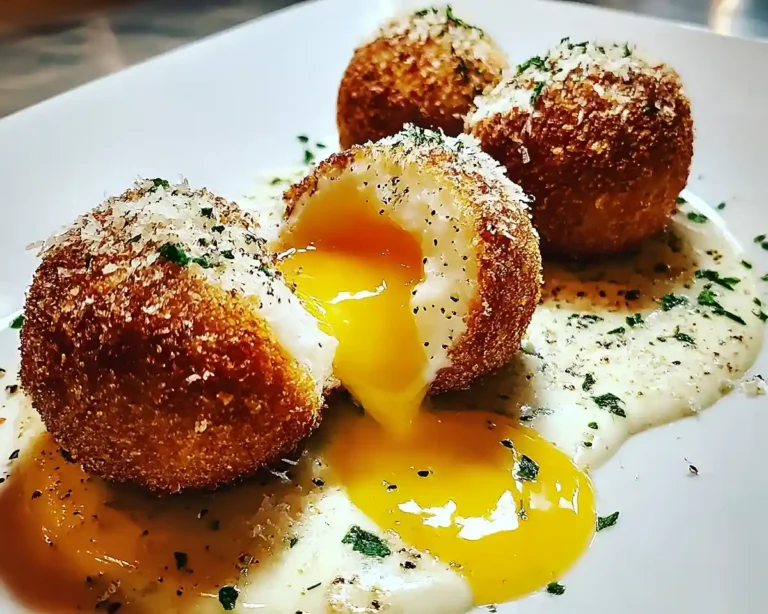 Cromesquis d’Œuf Mollet à la Truffe & Crème de Parmesan