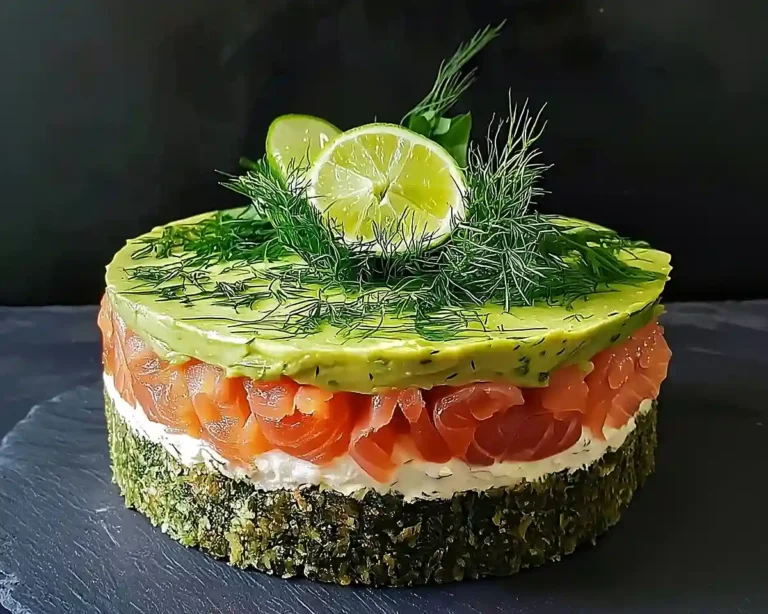 Recette Cheesecake Salé à l’Avocat & Saumon Fumé, Base Crackers aux Herbes