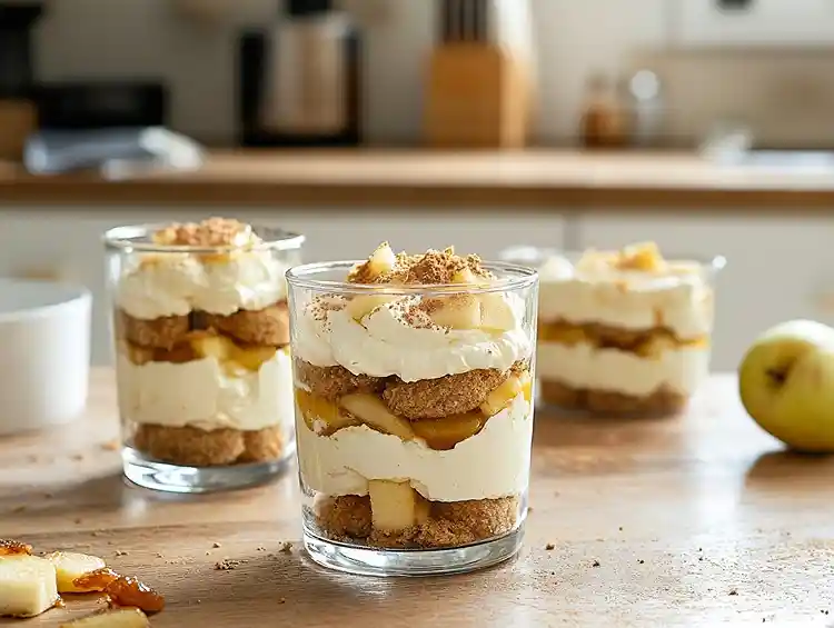 Recette Tiramisu Caramel Beurre Salé & Pommes Poêlées a table