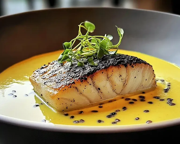 Blanquette de Lotte au Lait de Coco et Curry Vert