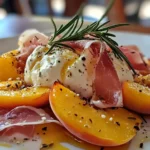 Recettes Burratas Créatives & Fromages Frais 6 Burrata sur Pêches Rôties au Romarin