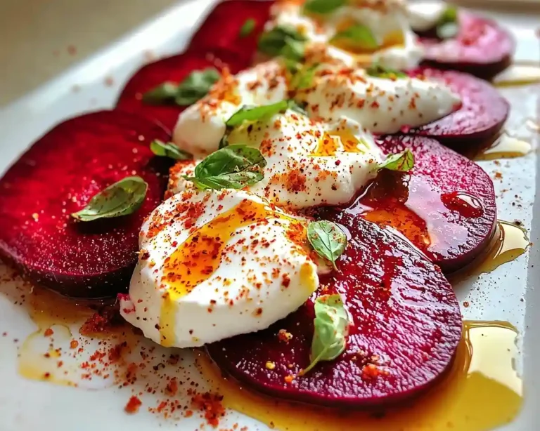 Carpaccio de Betterave Chioggia et Feta Fouettée