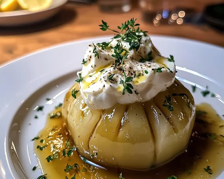 Chou-Rave Braisé au Miso-Moutarde