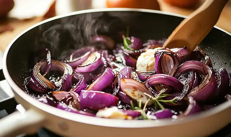 La Csuisson de Mini Tatin d’Oignons Rouges et Burrata Fumée