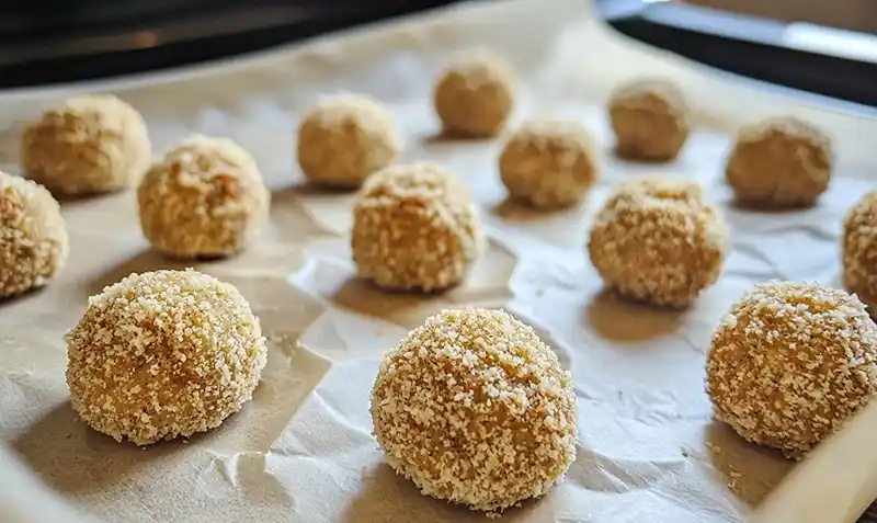 La préparation de la recette Cookie Salé au Chorizo avec Cœur Coulant de Scamorza et Pesto de Tomates Séchées