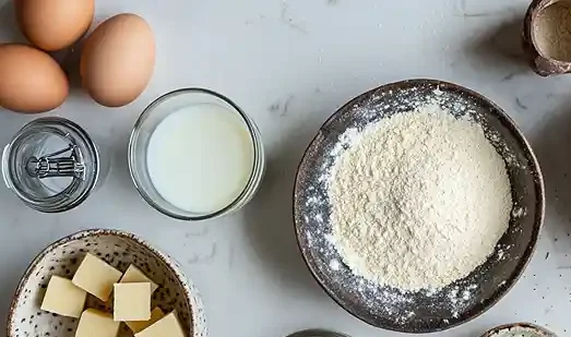 Les ingrédients pour Cannelés Salés au Parmesan et Piment d'Espelette, cœur moelleux à la soubressade