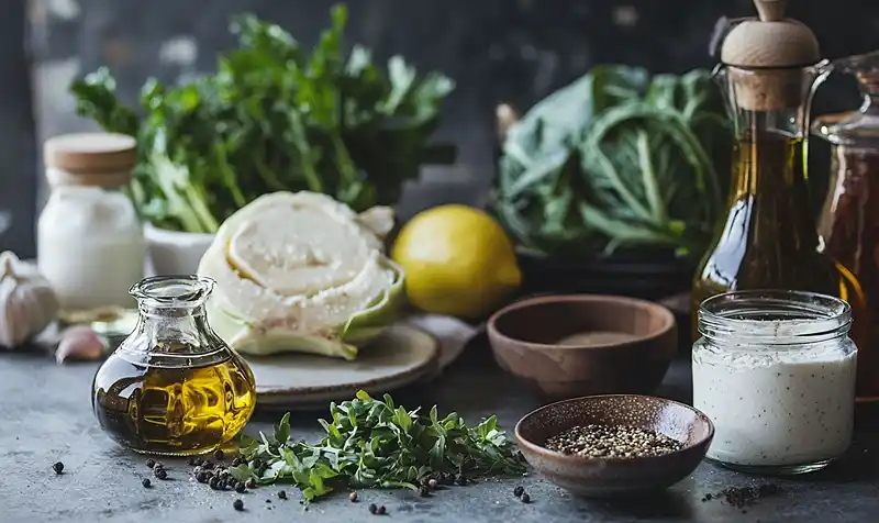 Chou-Rave Braisé au Miso-Moutarde 3 Les ingrédients pour Chou-Rave Braisé au Miso-Moutarde & Crème de Feta