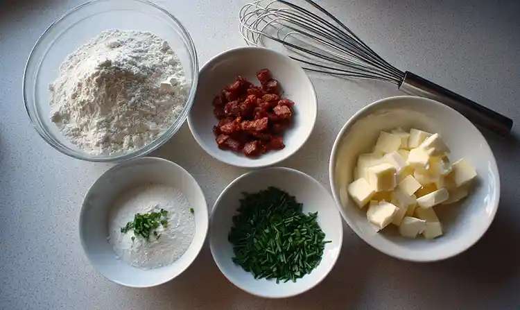 Les ingrédients pour Madeleines Salées au Chorizo & Cœur Coulant de Mont d'Or