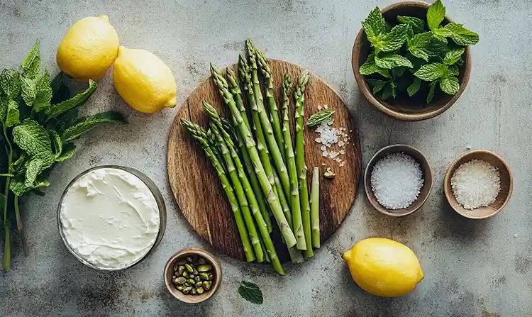 Les ingrédients pour Tiramisu Vert aux Asperges