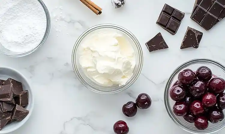 Verrine Chic Façon Forêt Noire Déstructurée 3 Les ingrédients pour Verrine Chic