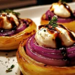 Tartes Salées et Millefeuilles 13 Mini Tatin d’Oignons Rouges et Burrata Fumée