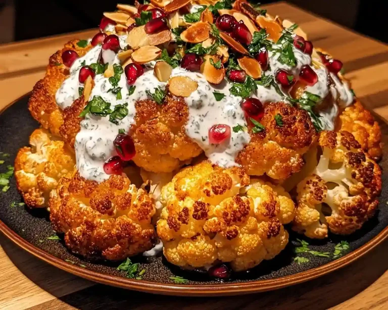 Recette Chou-Fleur Rôti Entier avec laquage harissa-miel caramélisé et sauce yaourt fraîche