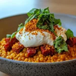 Recettes Burratas Créatives & Fromages Frais 5 Burrata-sur-Lentilles-Corail-Tiedes-au-Curry