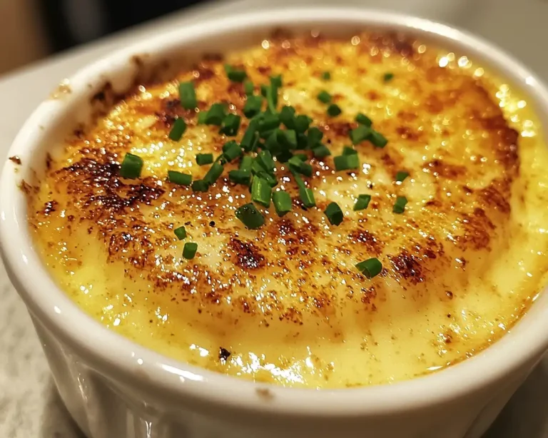 Crème Brûlée Salée au Parmesan avec Tartare de Saint-Jacques