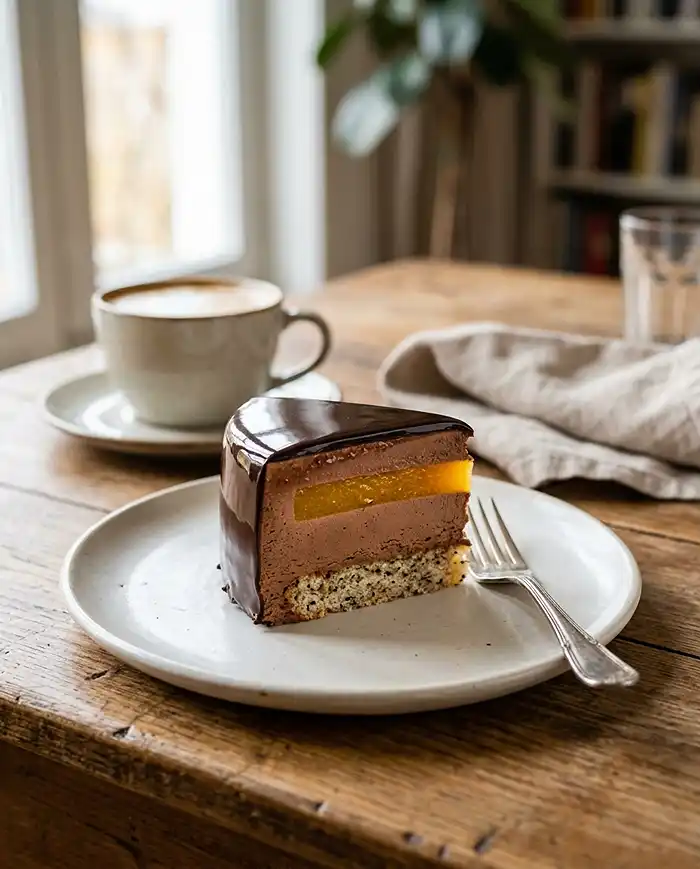 Entremets Miroir au Chocolat & Fruits de la Passion 4 Entremets Miroir au Chocolat