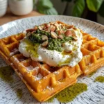 Gaufre-de-Carotte-au-Cumin-avec-Burrata-cremeuse-et-Pesto-de-Coriandre