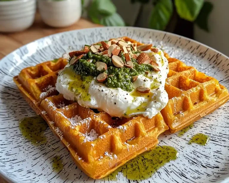 Gaufre-de-Carotte-au-Cumin-avec-Burrata-cremeuse-et-Pesto-de-Coriandre