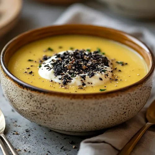 Ile-Flottante-Salee-a-lAil-Noir-sur-Veloute-de-Potimarron