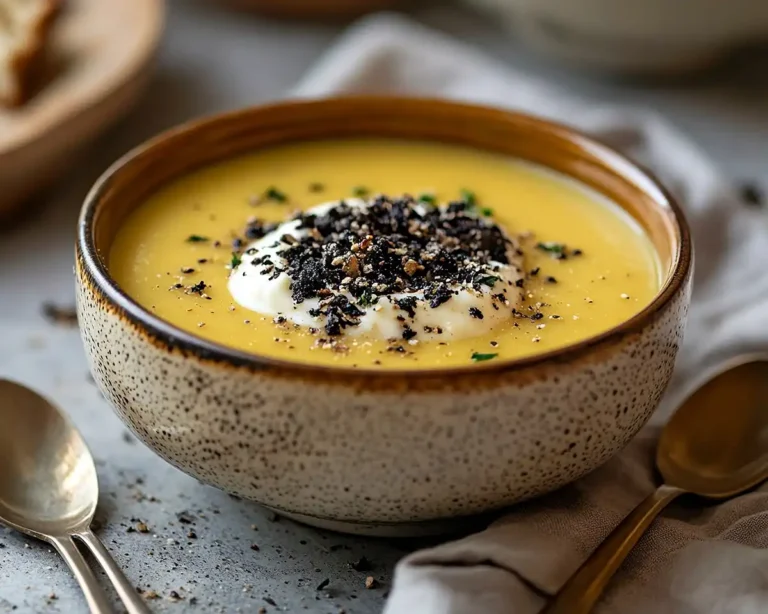 Ile-Flottante-Salee-a-lAil-Noir-sur-Veloute-de-Potimarron