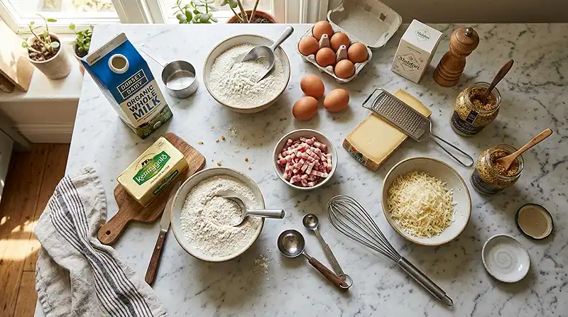 Cannelé Salé au Comté & Lardons 3 Les ingrédients pour Cannelé Salé au Comté & Lardons