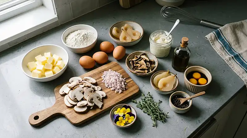Éclair Salé Forestier Irrésistible 3 Les-ingredients-pour Éclair Salé Forestier