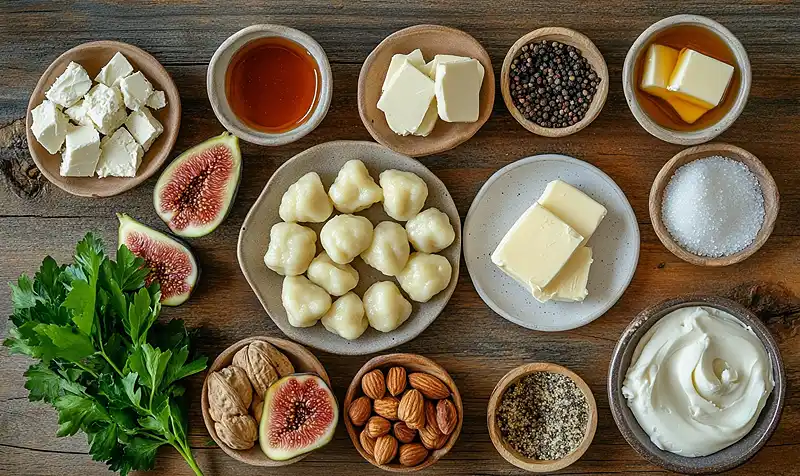 Gnocchis Poêlés Crème de Gorgonzola et Figues Rôties 3 Les-ingredients-pour-Gnocchis-Poeles-Creme-de-Gorgonzola-et-Figues-Roties