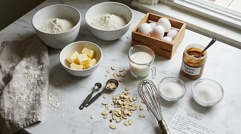 Paris-Brest Praliné : ultra gourmand et facile ! 3 Les ingrédients pour Paris-Brest Praliné