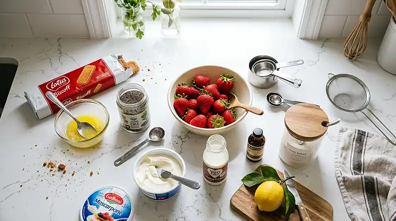 Les ingredients pour Tarte aux Fruits Frais Sans Cuisson