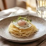 Nid-de-Pates-Kadaif-OEuf-Parfait-64°C-Creme-de-Cepes-a-la-Truffe