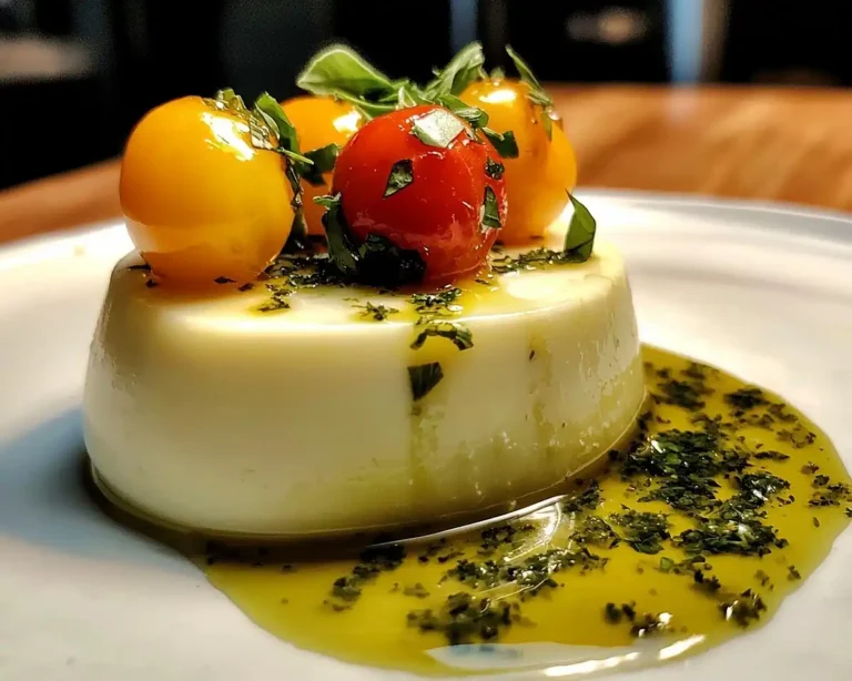 Panna Cotta Salée au Parmesan et Tartare de Tomates Jaunes