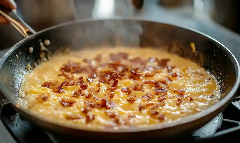 Pain Perdu Salé Façon Tartiflette Irrésistible 4 Preparation-de-la-Pain-Perdu-Sale-Facon-Tartiflette-avec-son-coeur-de-Reblochon-coulant