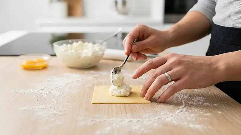 Préparation de la Raviolon Ouvert au Jaune d’Œuf Coulant