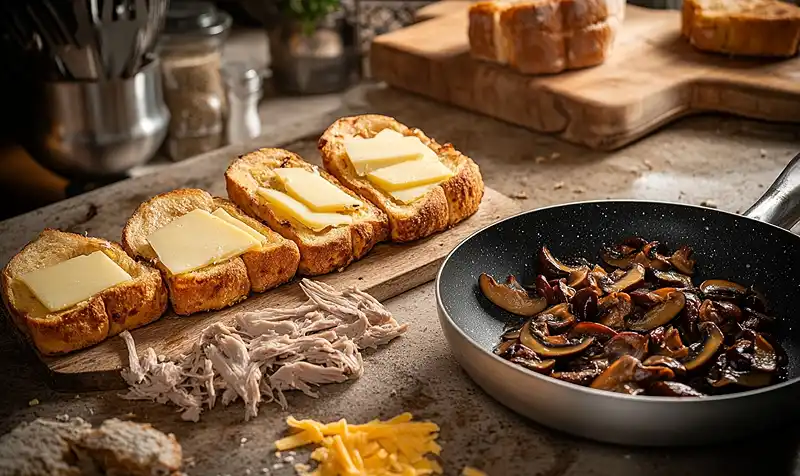 Croque-Monsieur Perdu au Confit de Canard 4 Preparation-de-la-recette-Croque-Monsieur-Perdu-au-Confit-de-Canard