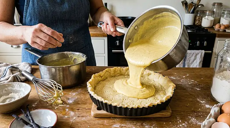 Préparation de la recette Flan Pâtissier Onctueux à la Vanille Bourbon