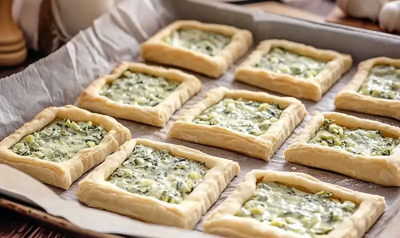 Preparation-de-la-recette-Tartelettes-Fines-aux-Saint-Jacques-et-Fondue-de-Poireaux
