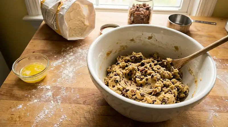 Préparation de lla recette Cookie Croissant