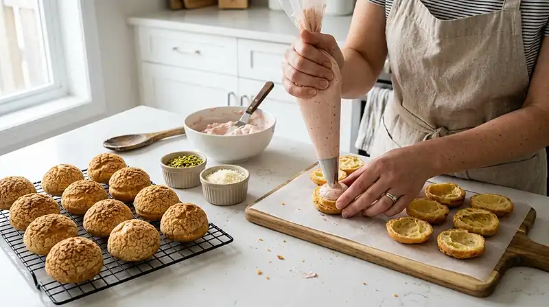 Profiteroles Salées Craquelin Parmesan 4 Préparation la recette Profiteroles Salées Craquelin Parmesan
