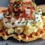 Recette-Gaufre-de-Pommes-de-Terre-au-Comte-Creme-de-Lard-Fume-Oignons-Frits