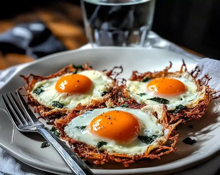 Recette-OEuf-Nuage-au-Parmesan-sur-Nid-dEpinards-a-la-Creme-Chips-de-Bacon