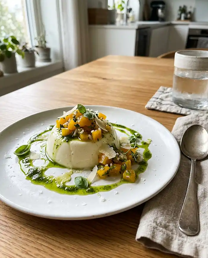 Panna Cotta Salée au Parmesan et Tartare de Tomates Jaunes 5 Recette Panna Cotta Salée au Parmesan et Tartare de Tomates Jaunes