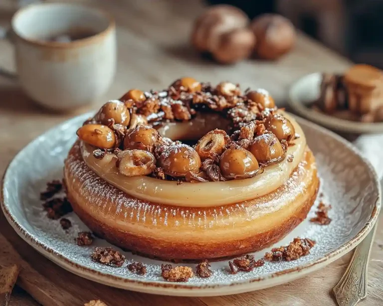 Recette-Paris-Brest-Sale-Creme-Mousseline-au-Foie-Gras-Praline-Croustillant-aux-Champignons