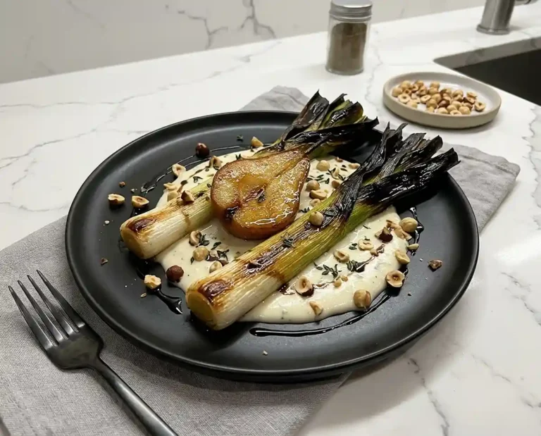 Recette-Poireaux-Brules-avec-Creme-de-Gorgonzola