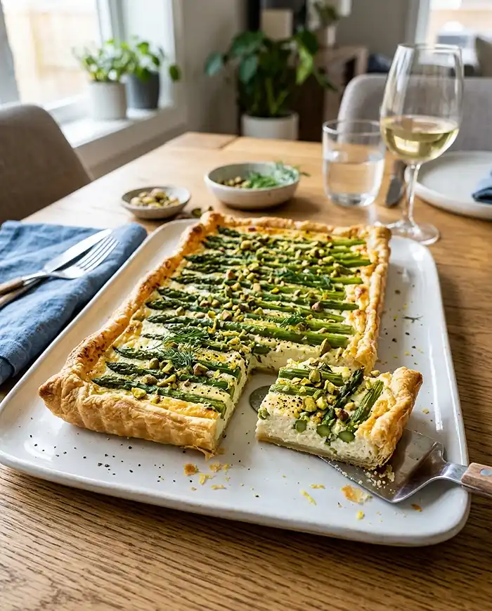 Recette-Tarte-Fine-aux-Asperges-Vertes-Ricotta-au-Citron-Eclats-de-Pistaches