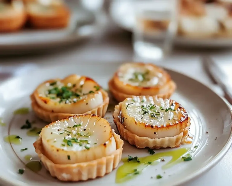 Recette-Tartelettes-Fines-aux-Saint-Jacques-et-Fondue-de-Poireaux