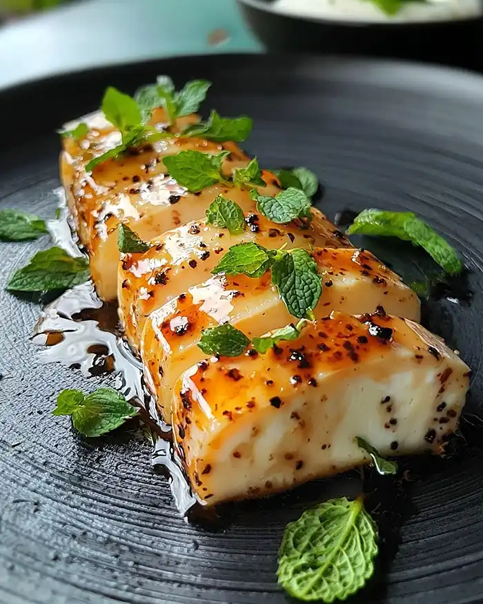 Tataki de Halloumi Laqué à la Rhubarbe & Gingembre 5 Tataki-de-Halloumi-Laque-a-la-Rhubarbe-Gingembre