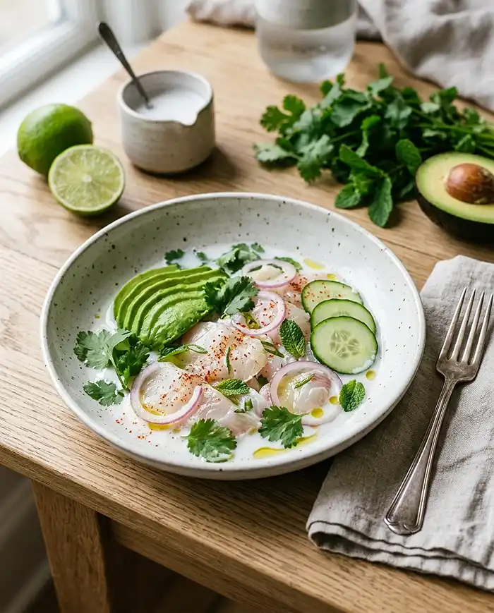 Ceviche de daurade au lait de coco
