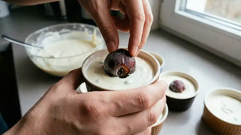 La-preparation-de-la-Fondant-Sale-au-Bleu-Fourme-dAmbert-Coeur-Coulant-de-Poire