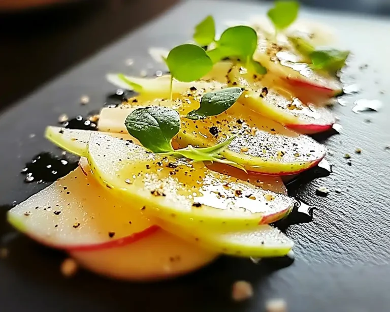Recette-Carpaccio-de-Radis-Noir-et-Pomme-Verte-Vinaigrette-Miel-Moutarde-Comte